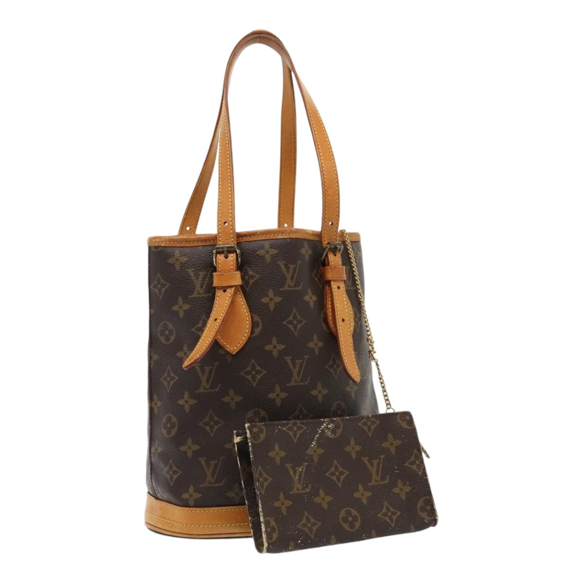 LOUIS VUITTON Monogram Bucket PM Shoulder Bag M42238 LV Auth bs17397