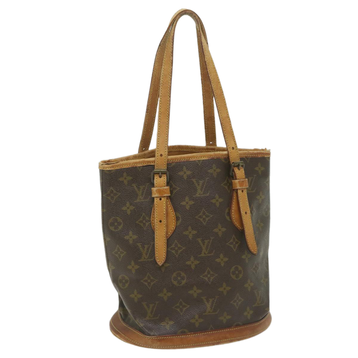 LOUIS VUITTON Monogram Bucket PM Shoulder Bag M42238 LV Auth bs9633