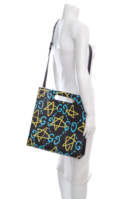 Gucci Black & Blue Ghost Leather Tote