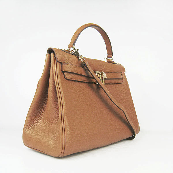 Hermes Kelly 32cm Togo Leather 6108 Light Coffee Golden