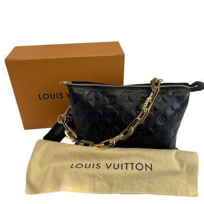 Louis Vuitton  - Coussin MM - Black Leather Shoulder Bag w/ 2 Straps FULL KIT