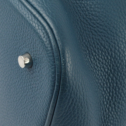 Hermes Blue Taurillon Clemence Picotin Lock TGM Handbag