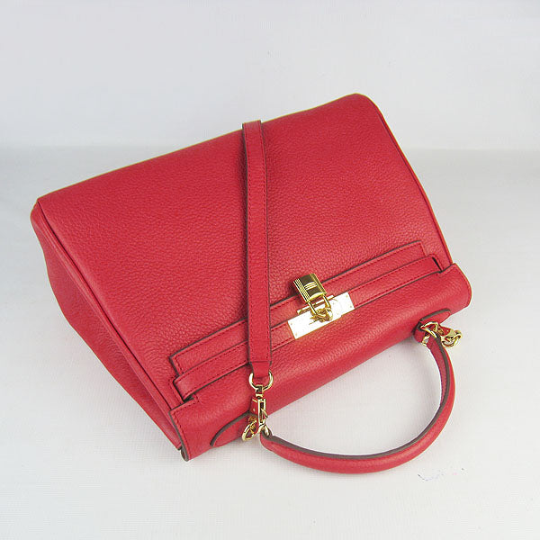 Hermes Kelly 32cm Togo Leather HandBag Red/Golden