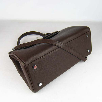 Hermes Kelly 32cm Togo Leather 6108 Dark Coffee Silver