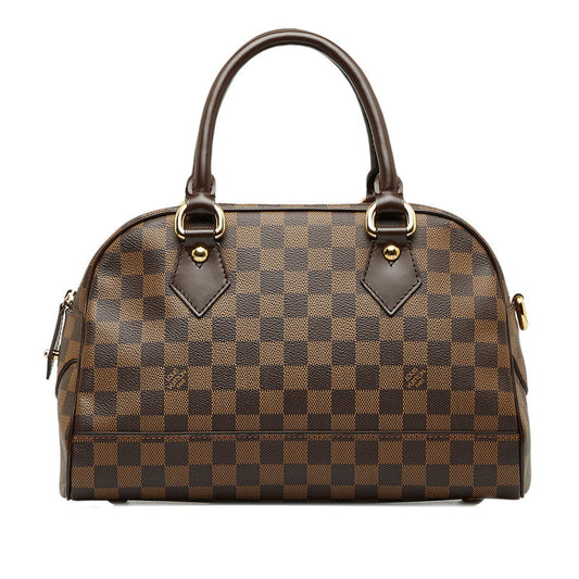 Louis Vuitton Damiere Duomo Handbag Mini Boston Bag N60008 Brown PVC Leather  Louis Vuitton