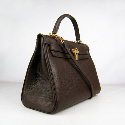 Hermes Kelly 32cm Togo Leather 6108 Dark Coffee Golden