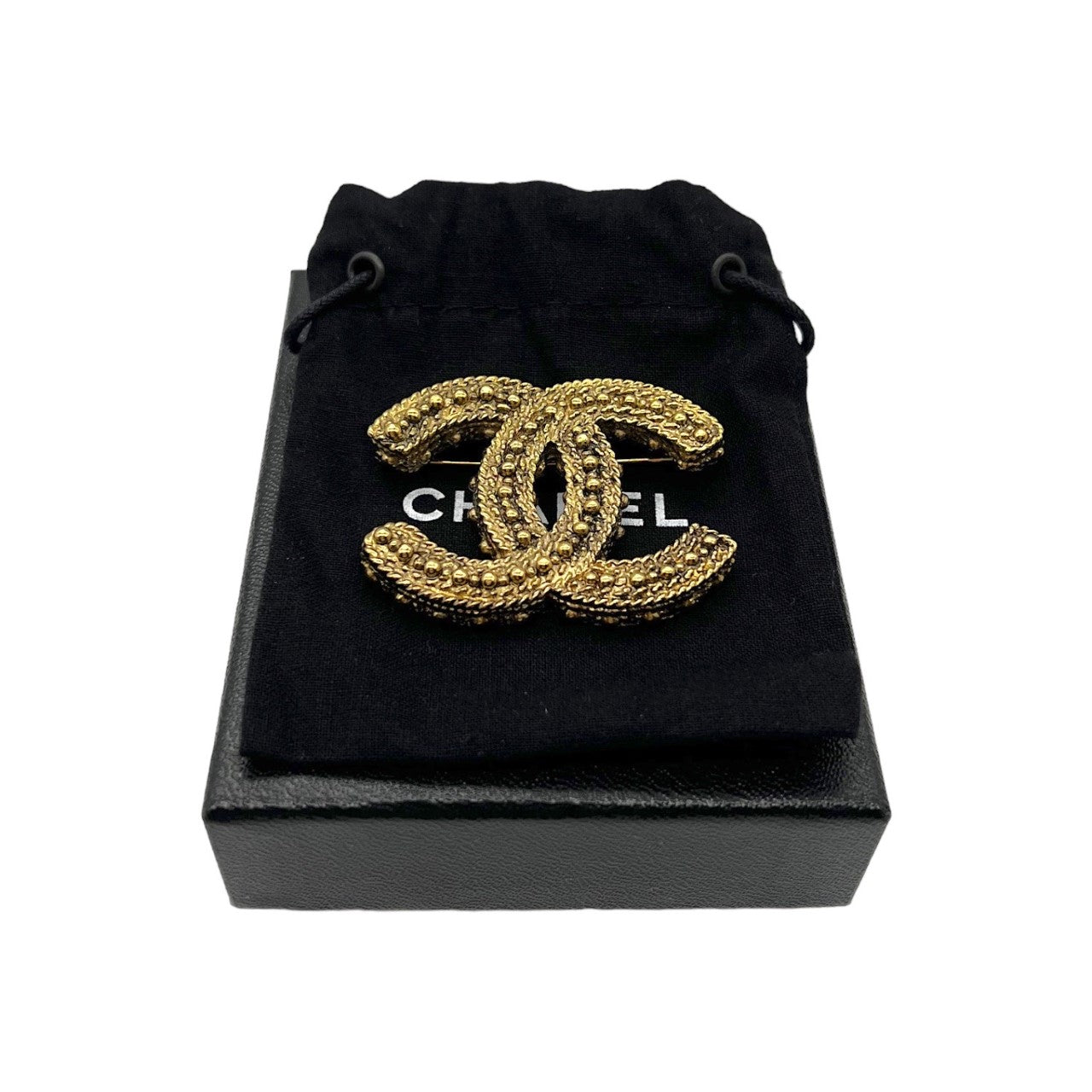 Chanel Gold-Plated CC Brooch