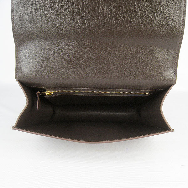 Hermes Constance Cowskin Leather Bag H017 dark coffee golden