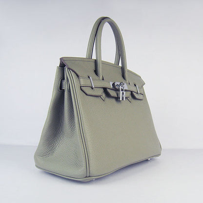 Hermes Birkin 30cm Togo Leather Handbags Dark Grey Silver