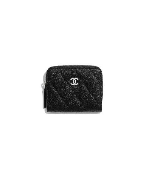 Chanel Classic Zipper Coin Purse SiLouis Vuitton er Tone Black