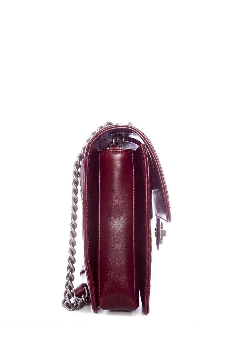 Chanel Perfect Edge Flap Burgundy with Silver Hardware HandBag