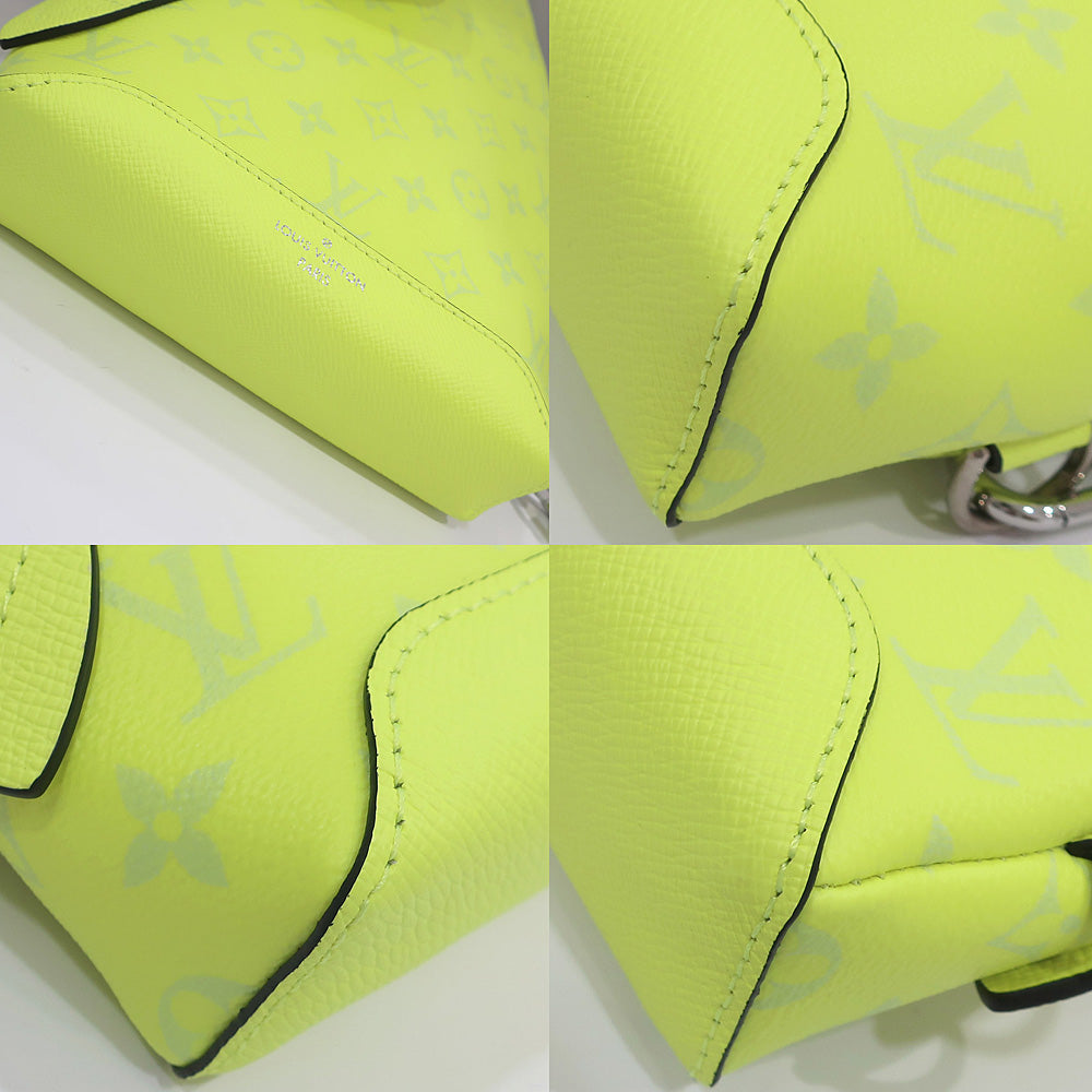 Louis Vuitton Duo Sling Bag Taigaama M30945/ Monogram Canvas Tiger Leather Fluorescent Yellow Silver   Preservation Bag Box