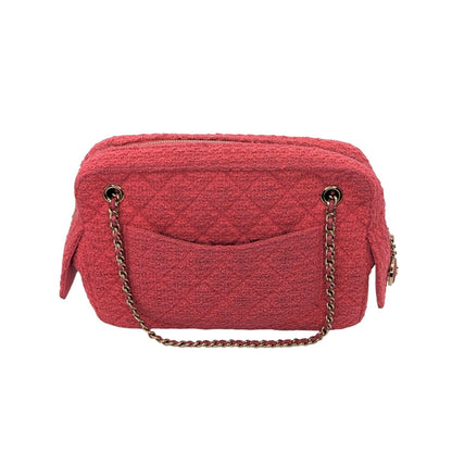 Chanel Pink Quilted Tweed CC Camera Case