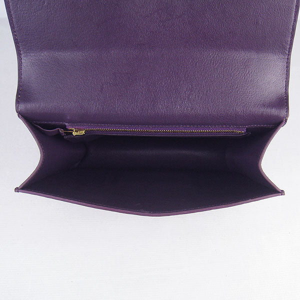 Hermes Constance Cowskin Leather Bag H017 purple golden