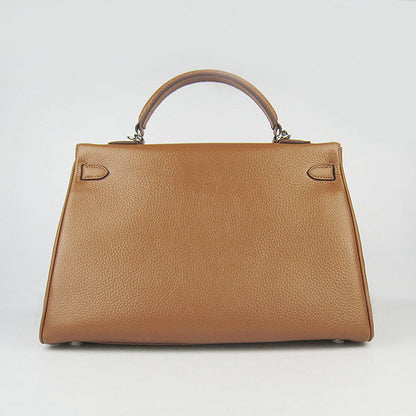 Hermes Kelly 35cm Togo Leather HandBag Light Coffee/Silver