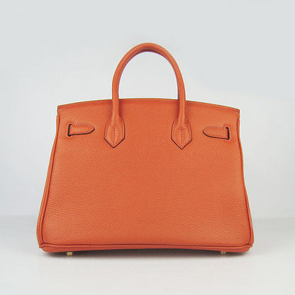 Hermes Birkin 30cm Togo Leather Handbags Orange Golden