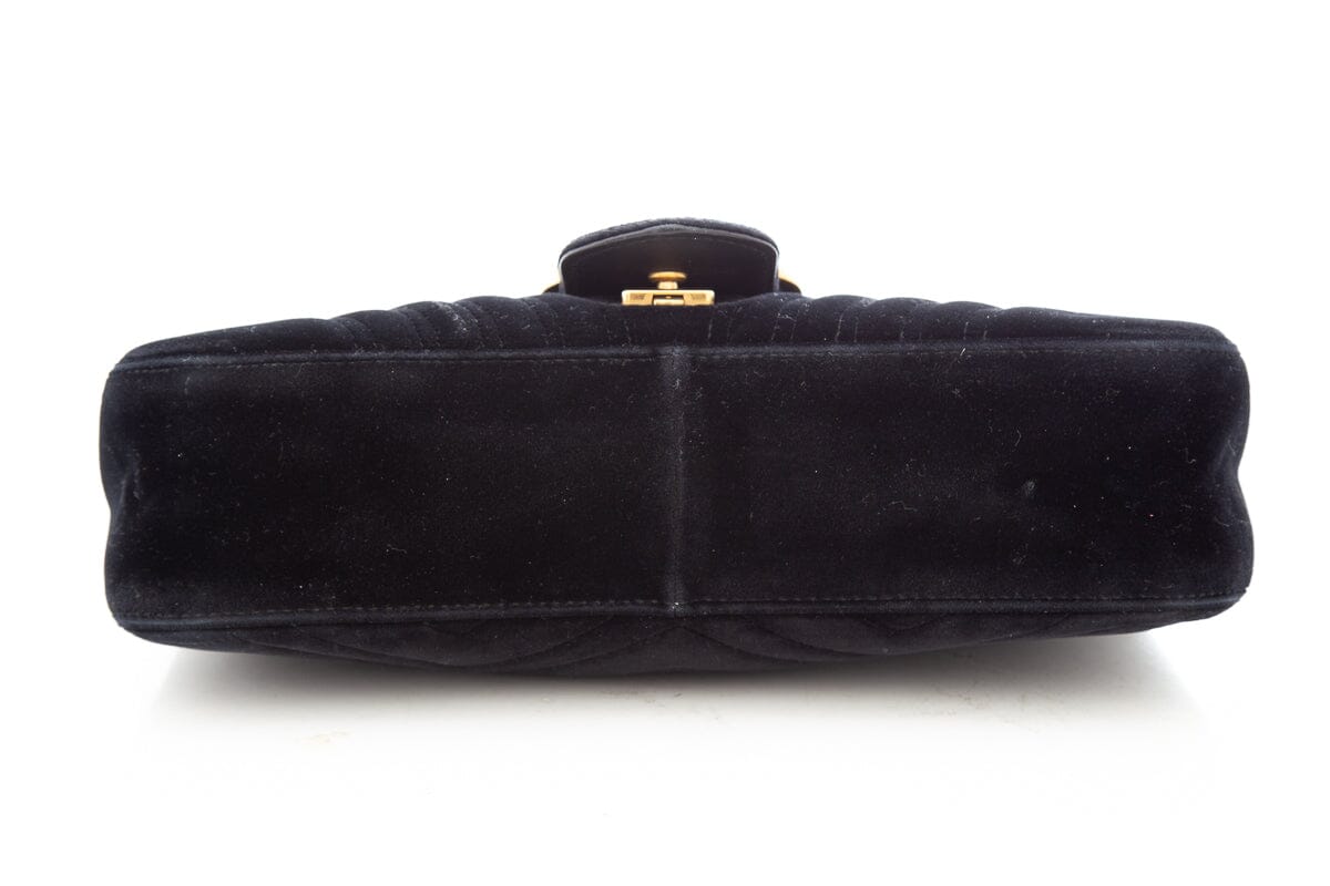 Gucci Black Velvet Marmont HandBag