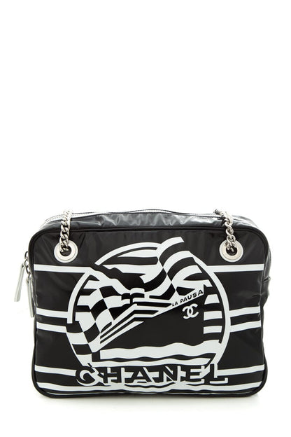 Chanel 2019 Black & White "La Pausa" Coated Canvas Cross-Body