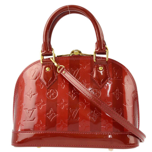 Louis Vuitton 2011 Red Vernis Rayures Alma BB M91593