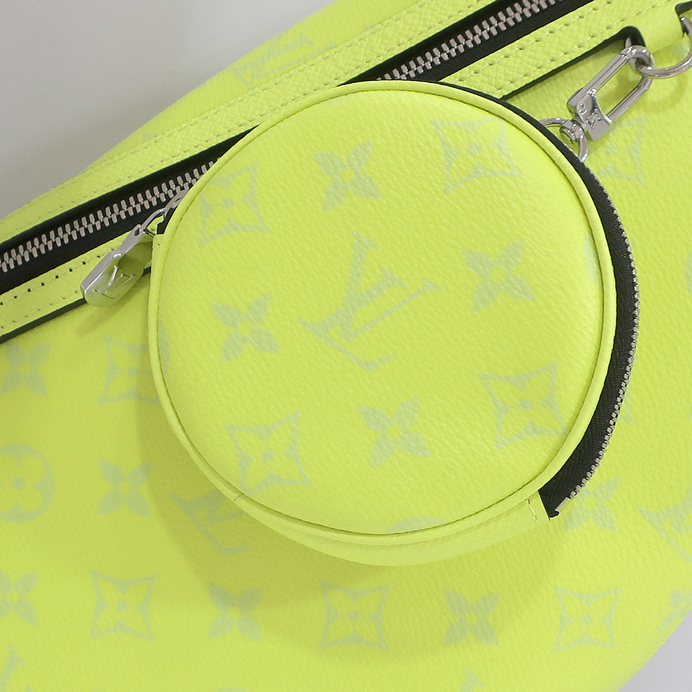 Louis Vuitton Duo Sling Bag Taigaama M30945/ Monogram Canvas Tiger Leather Fluorescent Yellow Silver   Preservation Bag Box