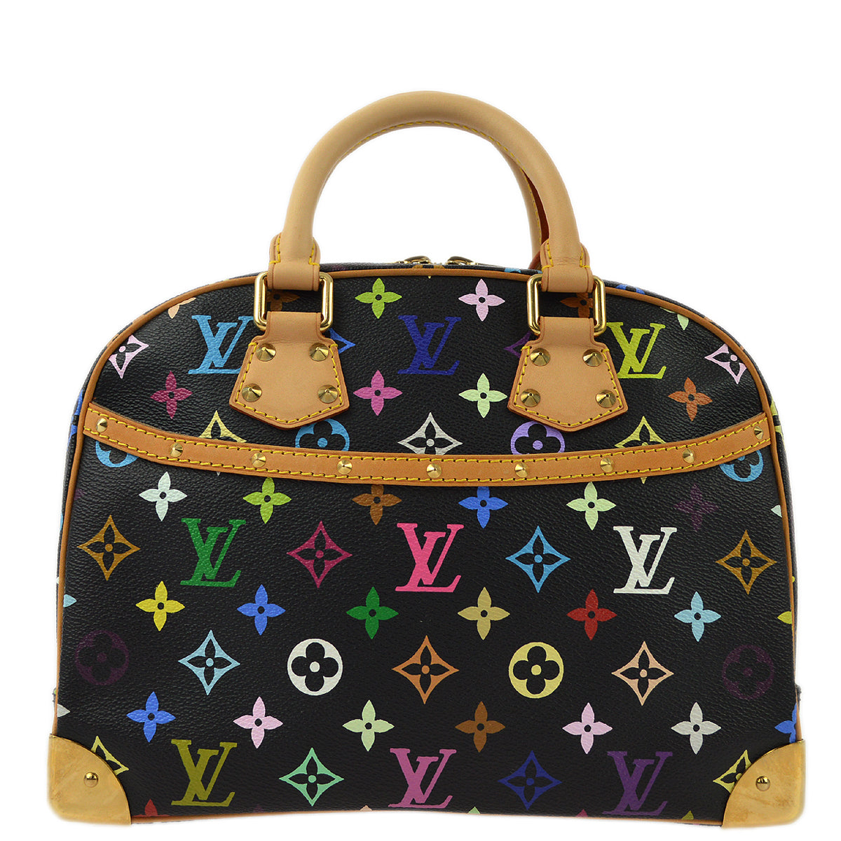 Louis Vuitton 2004 Black Monogram Multicolor Trouville Handbag M92662