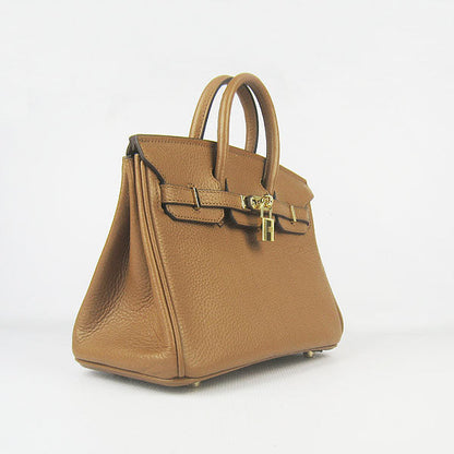 Hermes Birkin 25cm Handbag 6068 light coffee golden