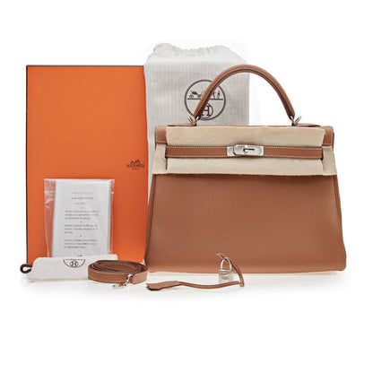 Hermes Kelly 32 Retourne Gold Togo Palladium Hardware