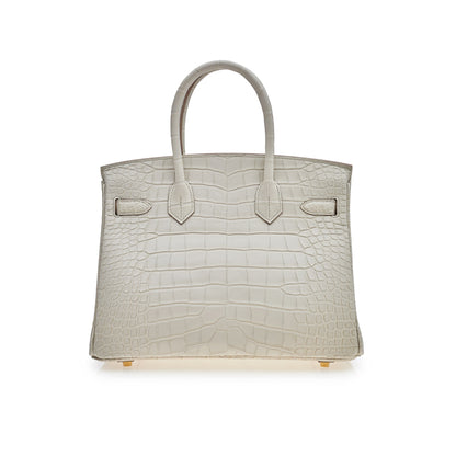 Hermes Birkin 30 Beton Matte Alligator Mississippiensis Gold Hardware