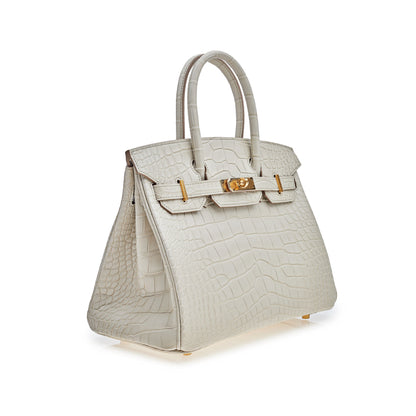 Hermes Birkin 30 Beton Matte Alligator Mississippiensis Gold Hardware