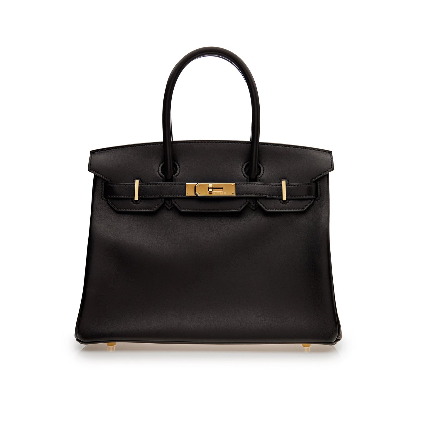 Hermes Birkin 30 Black Box Leather Gold Hardware