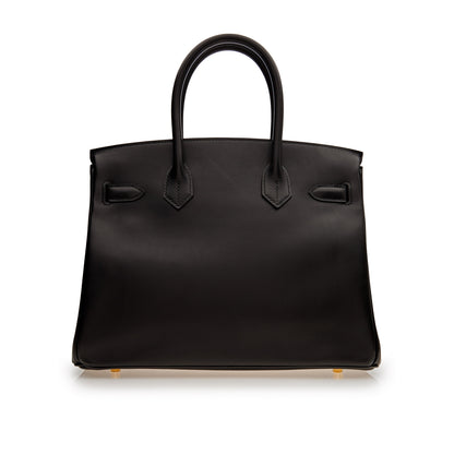 Hermes Birkin 30 Black Box Leather Gold Hardware