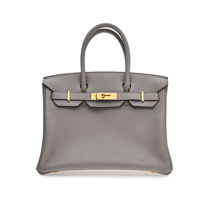 Hermes Birkin 30 Gris Togo Leather Gold Hardware