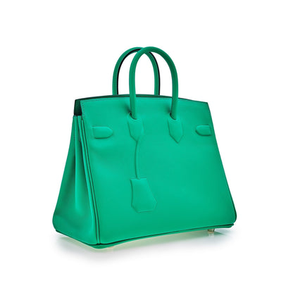 Hermes Birkin 25 Shadow Bag Menthe Swift Leather