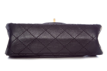 Chanel Black Quilted Soft Lamb Skin 2.55 Mini AGHW HandBag