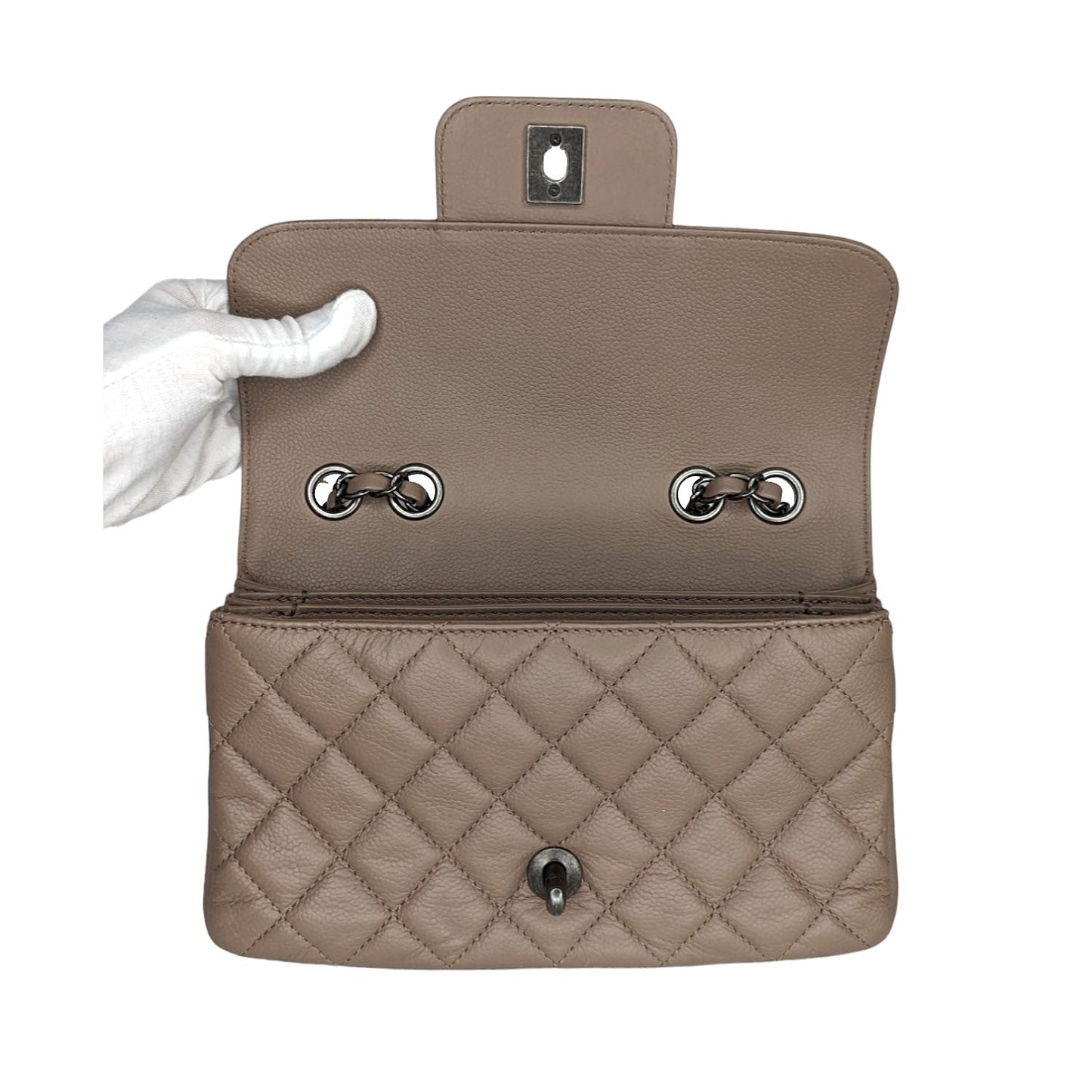 Chanel Beige Grained Calfskin All About Flap Bag