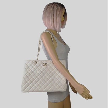 Chanel White Caviar Classic Timeless Tote