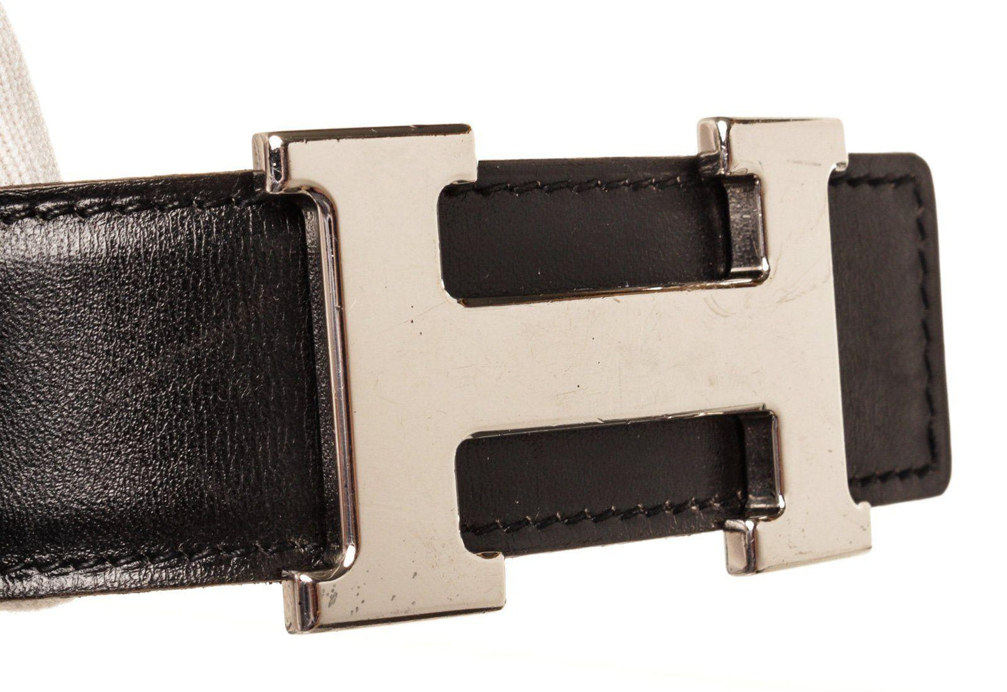 Hermes Blue Black Leather H Belt