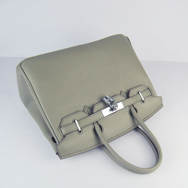 Hermes Birkin 30cm Togo Leather Handbags Dark Grey Silver