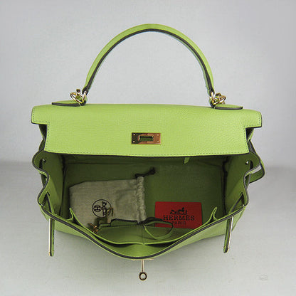 Hermes Kelly 32cm Togo Leather HandBag 6108 Green Golden