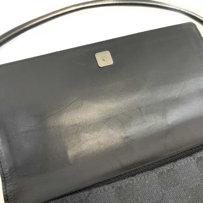 GUCCI - Black GG Monogram Canvas Shoulder Bag