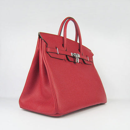 Hermes Birkin 35CM Togo Leather Handbags 6099 red silver