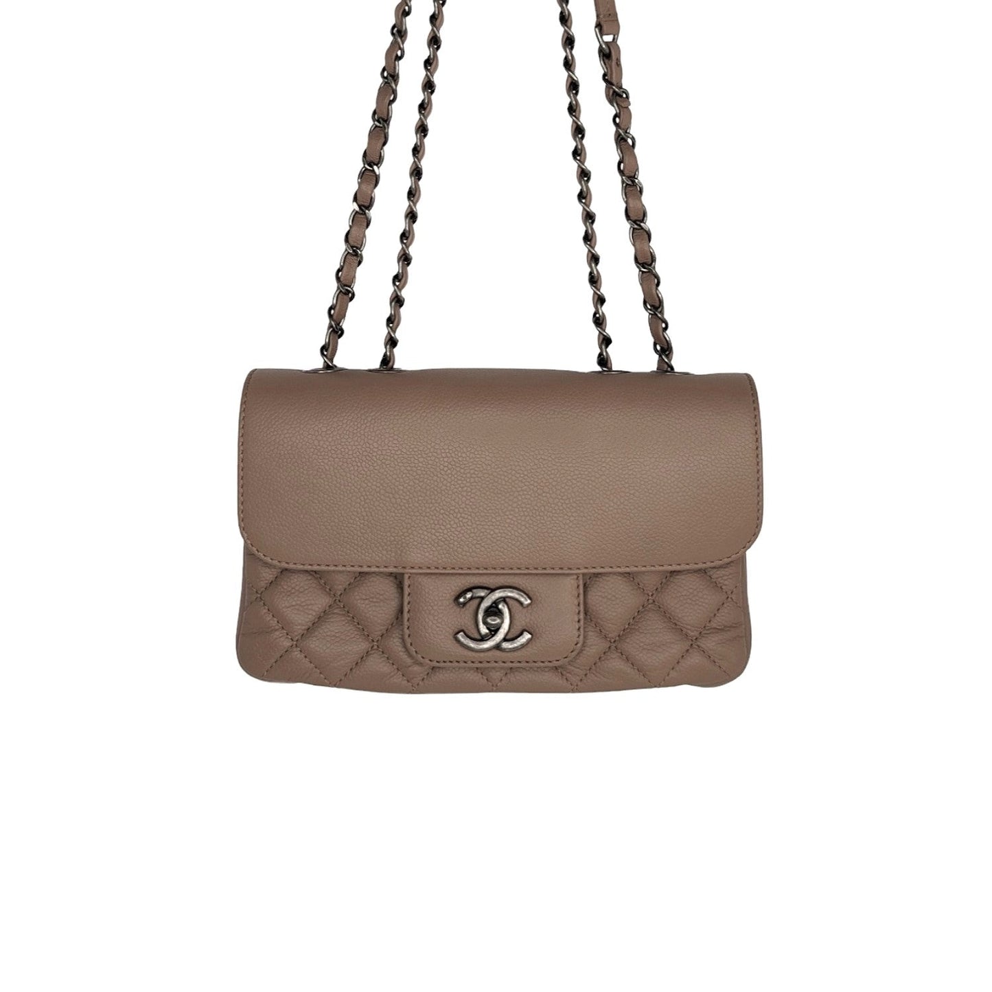 Chanel Beige Grained Calfskin All About Flap Bag