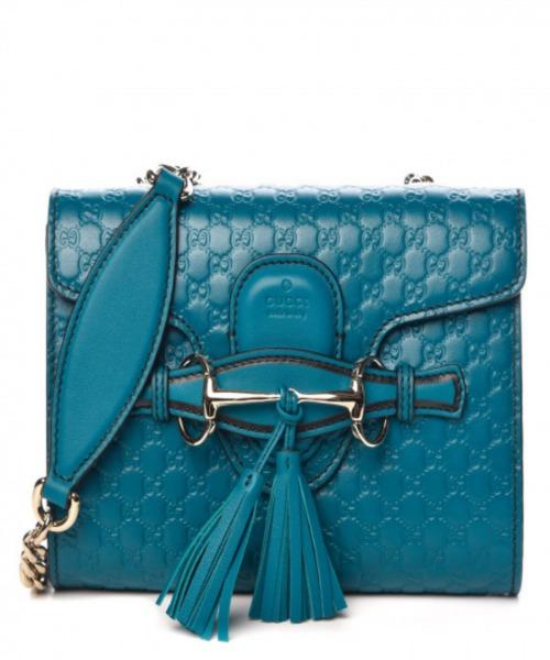 Gucci Emily Mini Micro Guccissima Bag Blue