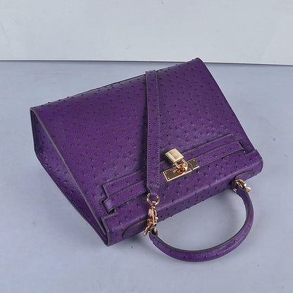 Hermes Kelly 32cm Ostrich Vein 6108 Purple Golden