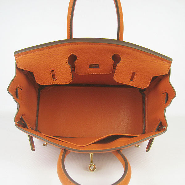 Hermes Birkin 25cm Handbag 6068 orange golden