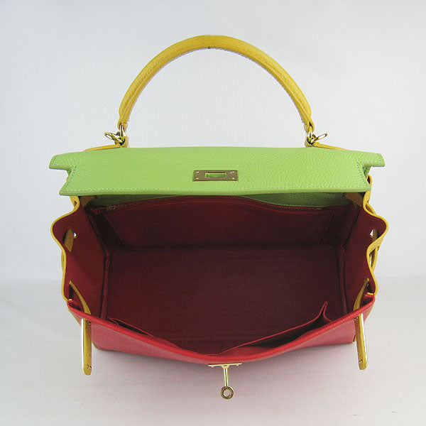 Hermes Kelly 32cm Togo Red/Green/Yellow Golden