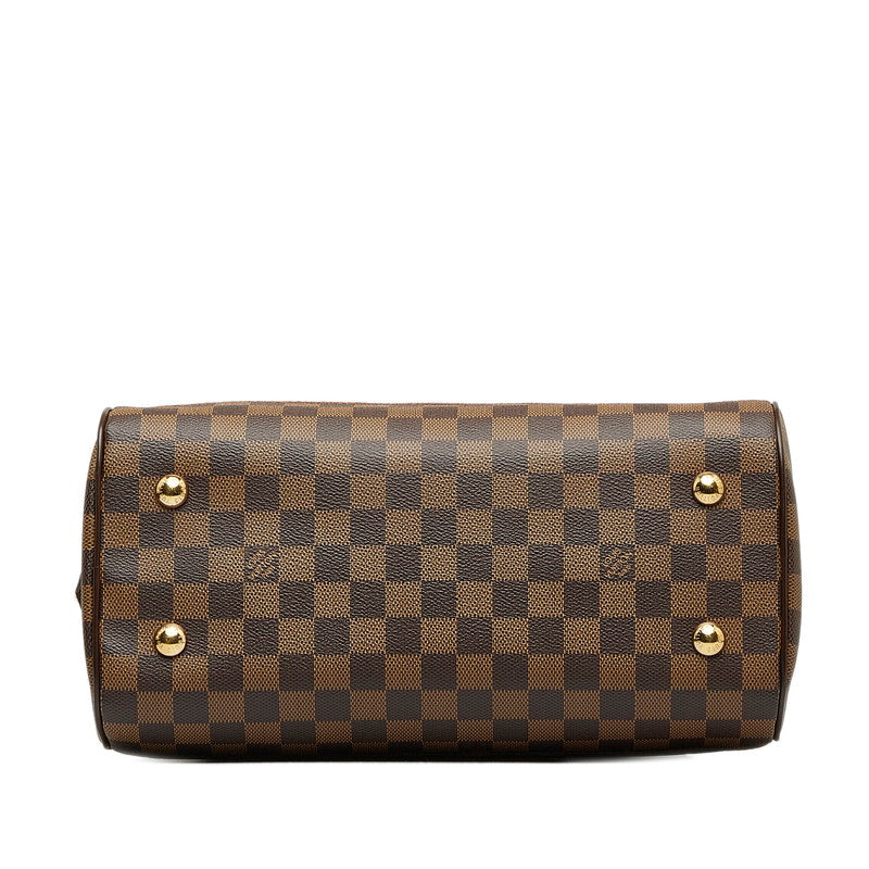 Louis Vuitton Damiere Duomo Handbag Mini Boston Bag N60008 Brown PVC Leather  Louis Vuitton