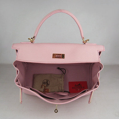 Hermes Kelly 32cm Togo Leather HandBag 6108 Pink Golden