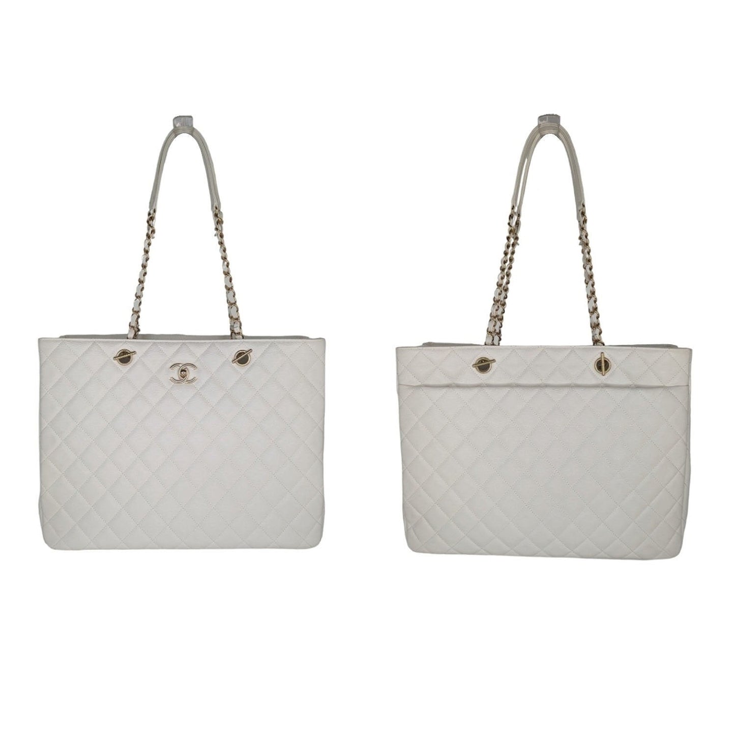 Chanel White Caviar Classic Timeless Tote