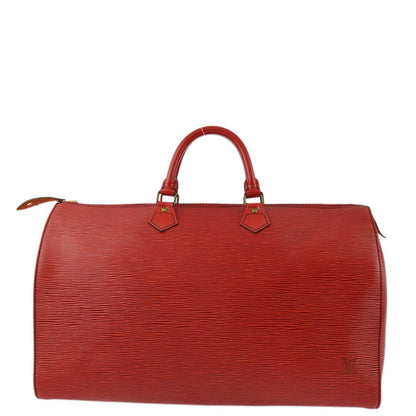 Louis Vuitton 1990 Red Epi Speedy 40 Handbag M42987